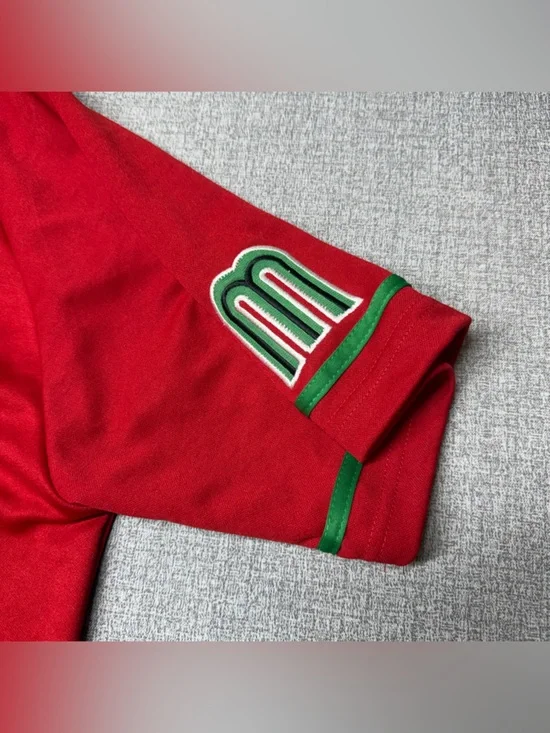 NWT Mitchell & Ness Mexico National Team Baseball Jersey Red Large - Picture 4 of 11